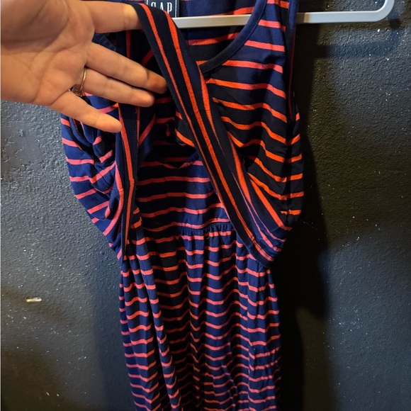 GAP Maternity Blue and Red Striped Sleeveless Dress - Picture 2 of 4